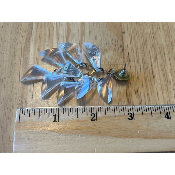 Vintage Gold/Bronze Tone Dangle Beaded Chain Drop Earrings EUC - Picture 7 of 7